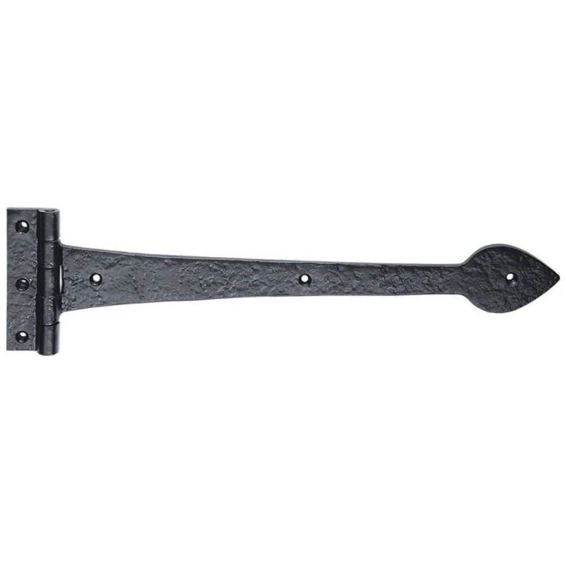 Image of Loops PAIR 430 x 102mm Ornate T Hinge Black Antique Internal Decorative Door Hinge Black
