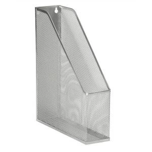 Image of 5 Star Office A4 Plus Mesh Magazine Rack Scratch Resistant with Non Marking Rubber Pads Silver