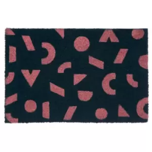 Image of Premier Housewares Shapes Doormat - Black/Pink