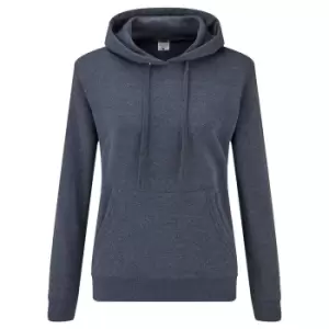 Image of Fruit of the Loom Classic Lady Fit Hooded Sweatshirt (XXL) (Heather Navy)