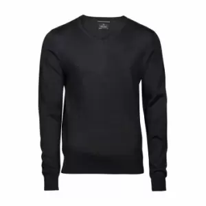 Image of Tee Jays Mens Knitted V Neck Sweater (XL) (Black)