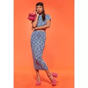 Image of Missguided Spacedye Cropped Tee - Blue