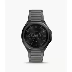 Image of Fossil Mens Evanston Multifunction Stainless Steel Watch - Gunmetal