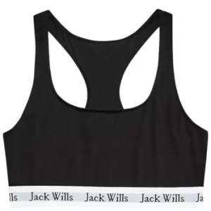 Image of Jack Wills Dibsdall Heritage Racer Back Bralette - Black