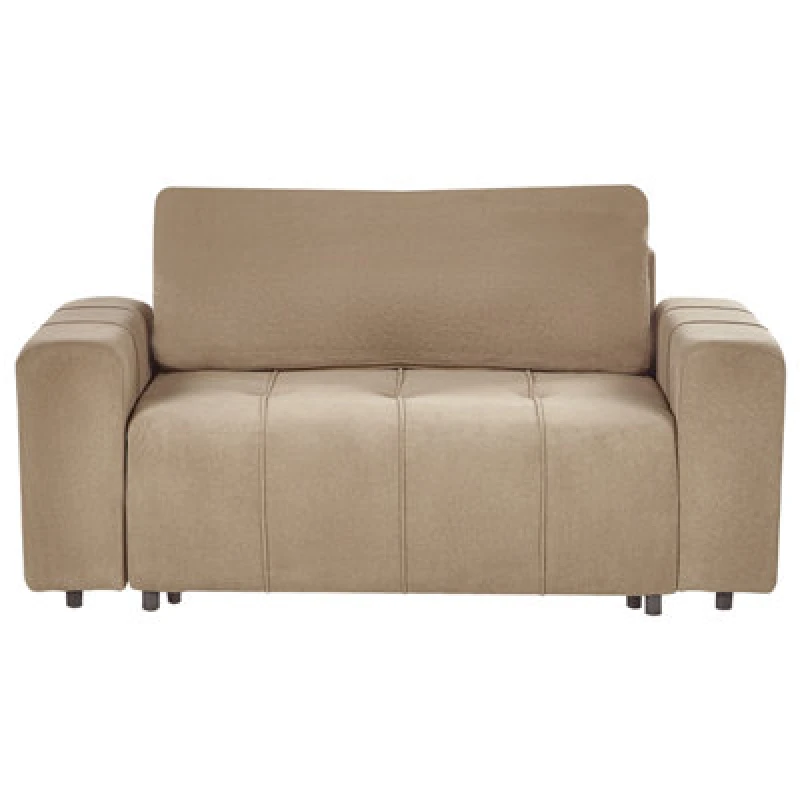 Image of Beliani Sofa Bed 2 Seater Innvik Fabric Brown With Storage