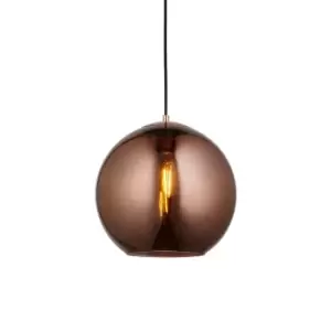 Image of Boli Dome Ceiling Pendant Copper Mirrored Glass