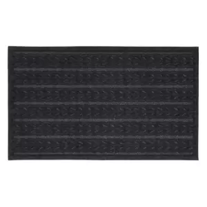 Image of JVL Knit Design Scraper 45 x 75cm Charcoal Door Mat - Braided
