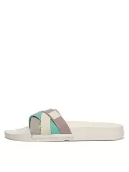 Image of FitFlop Iqushion Multi-strap Slides, Cream, Size 6, Women