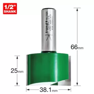 Image of Trend CRAFTPRO Two Flute Straight Router Cutter 38.1mm 25mm 1/2"
