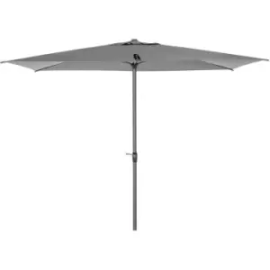 Image of 2.58m Aluminium Garden Parasol Sun Umbrella Angled Canopy Grey - Outsunny