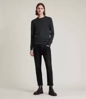 Image of AllSaints Mens Mode Merino Crew Jumper, Teal Green, Size: M