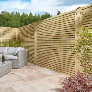 Image of Rowlinson Ledbury Screen Fence 6ft x 4ft Pack of 3 Natural Timber, Natural