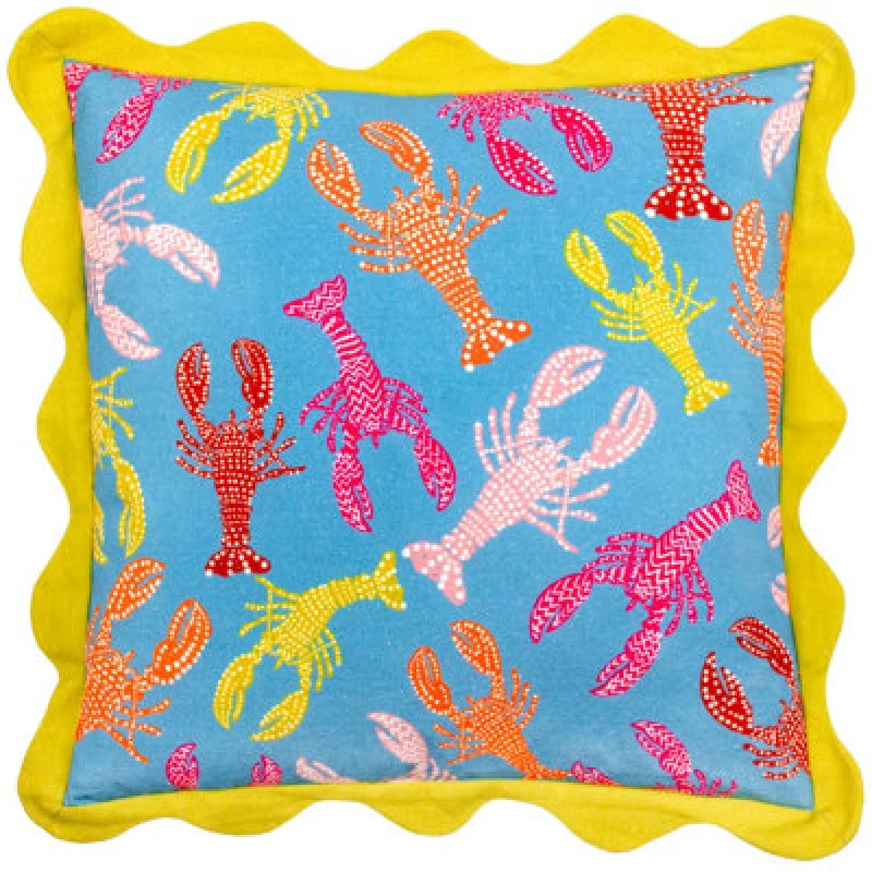 Image of Furn furn. Crustaceans Scalloped Polyester Filled Cushion in Aqua Size: 50cm x 50cm Aqua 50cm x 50cm Unisex 5025532802927