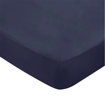 Image of Bedeck of Belfast Fine Linens 600TC Plain Dye Fitted Sheet - MIDNIGHT