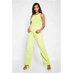 Image of I Saw It First Lime Green Wide Leg Jeans - Green