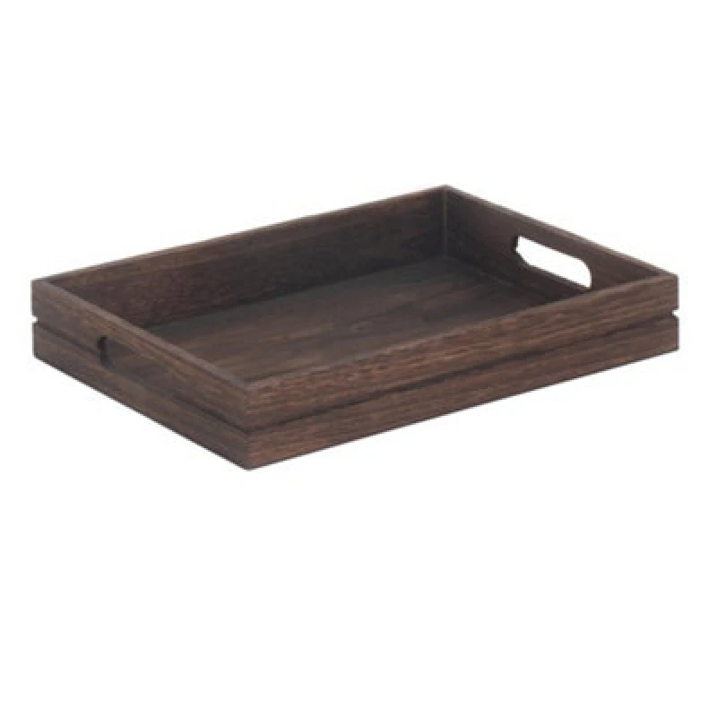 Image of Red Hamper Wb059 Wood Dark Wooden Tray