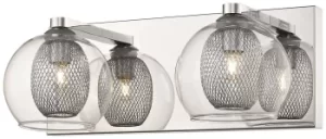 Image of Spring 2 Light Indoor Wall Light Mesh Chrome, G9