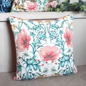 Image of Heritage Peony Cushion Coral / 43 x 43cm / Polyester Filled