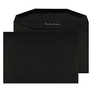 Image of Creative Dark Coloured Envelopes C5+ Gummed 162 x 235mm Plain 120 gsm Jet Black Pack of 500