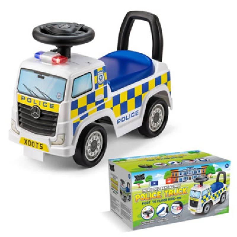 Image of Xootz Mercedes-benz Police Foot To Floor Ride On - White TY6652-WH