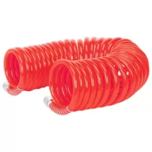 Image of Sealey AH10C/8 PU Coiled Air Hose 10m x Ø8mm with 1/4"BSP Unions