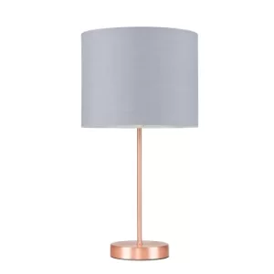 Image of Value Essentials Charlie Copper Table Lamp with Grey Shade
