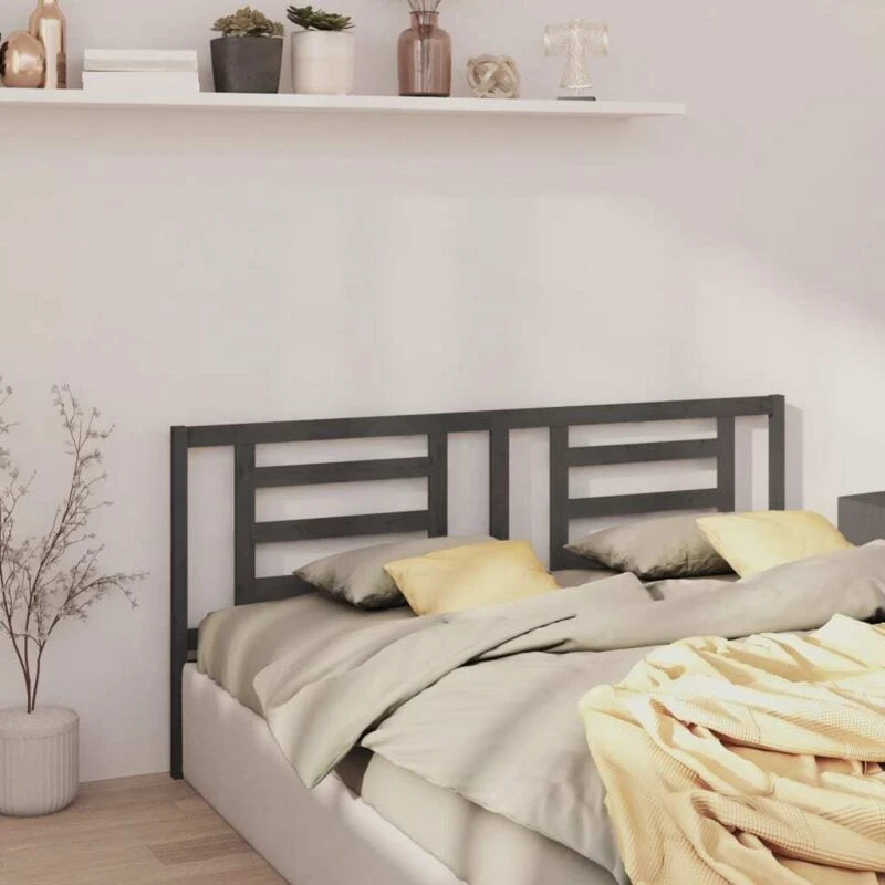 Image of VIDAXL Bed Headboard Grey 186x4x100cm Solid Pine Wood Vidaxl 8720287007180