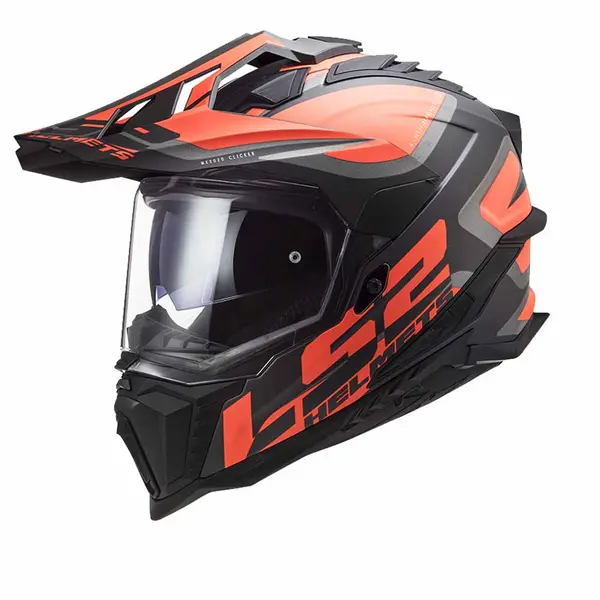 Image of LS2 MX701 Explorer Carbon Edge Black Fluo Orange Adventure Helmet Size M