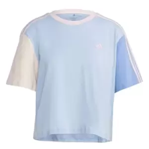 Image of adidas 3S Crop T Shirt Womens - Blue