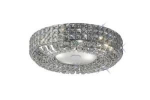 Image of Enya Flush Ceiling 6 Light Polished Chrome, Crystal