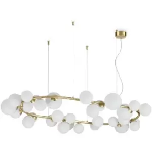 Image of Ideal Lux perlage 30 Light Globe Pendant Ceiling Light Brass