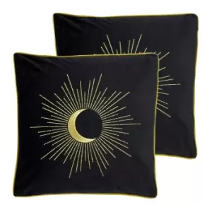 Image of Furn. Astrid Twin Pack Polyester Filled Cushions Black