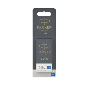 Image of Parker Blue Quink Permanent Ink Cartridge Pack of 60 S0881580