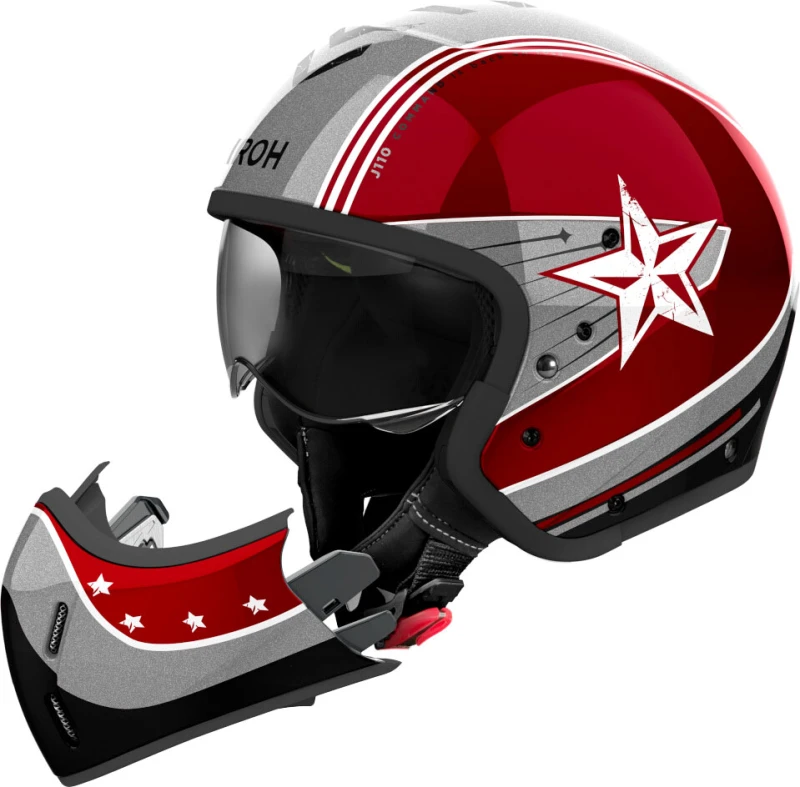 Image of Airoh J 110 Command Burgundy Gloss Jet Helmet Size M