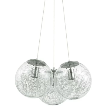 Image of Ideal Lux Lighting - Ideal Lux Mapa - 3 Light Cluster Ceiling Pendant Nickel
