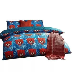 Image of Furn Untamed Cheetah Duvet Cover Set (Double) (Blue)