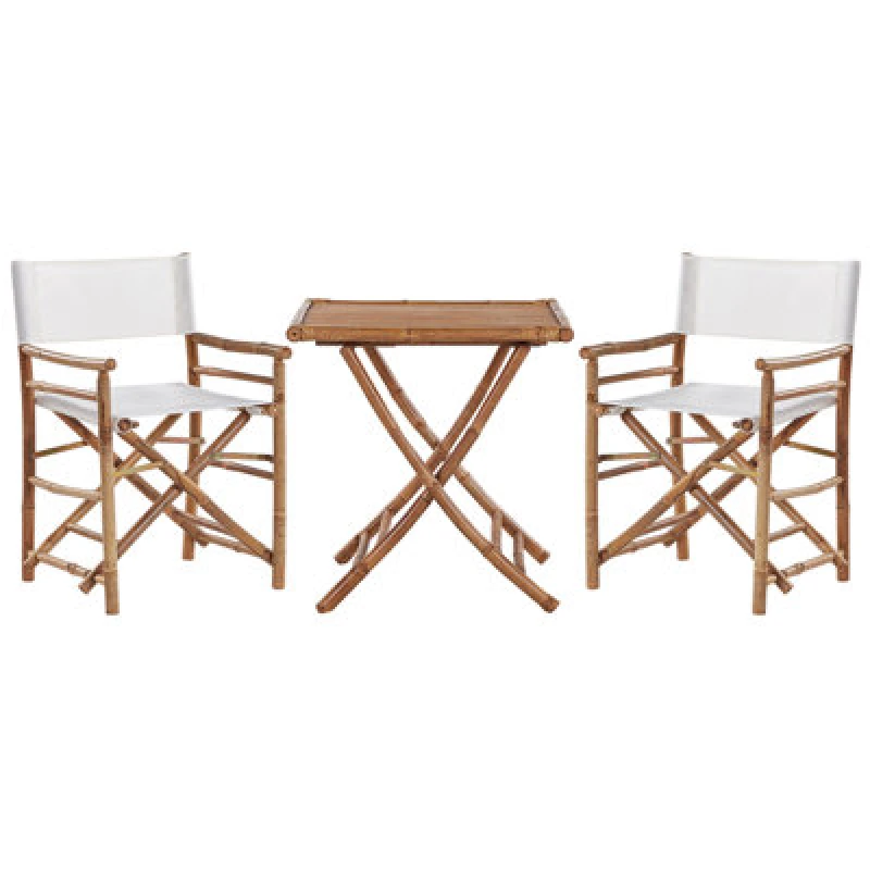 Image of Beliani Bistro Set Folding Molise Bamboo Wood Brown