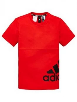 Image of Adidas Youth Badge Of Sport T-Shirt - Red