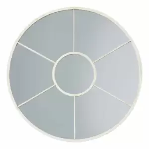 Image of Crossland Grove Wimbledon Round Wall Mirror White - 600 X 600Mm
