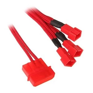 Image of BitFenix Alchemy Molex to 3x 3-Pin 5V Adapter 20cm - sleeved red/red