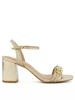 Image of Dune London Manual Heeled Sandals, Gold, Size 7, Women