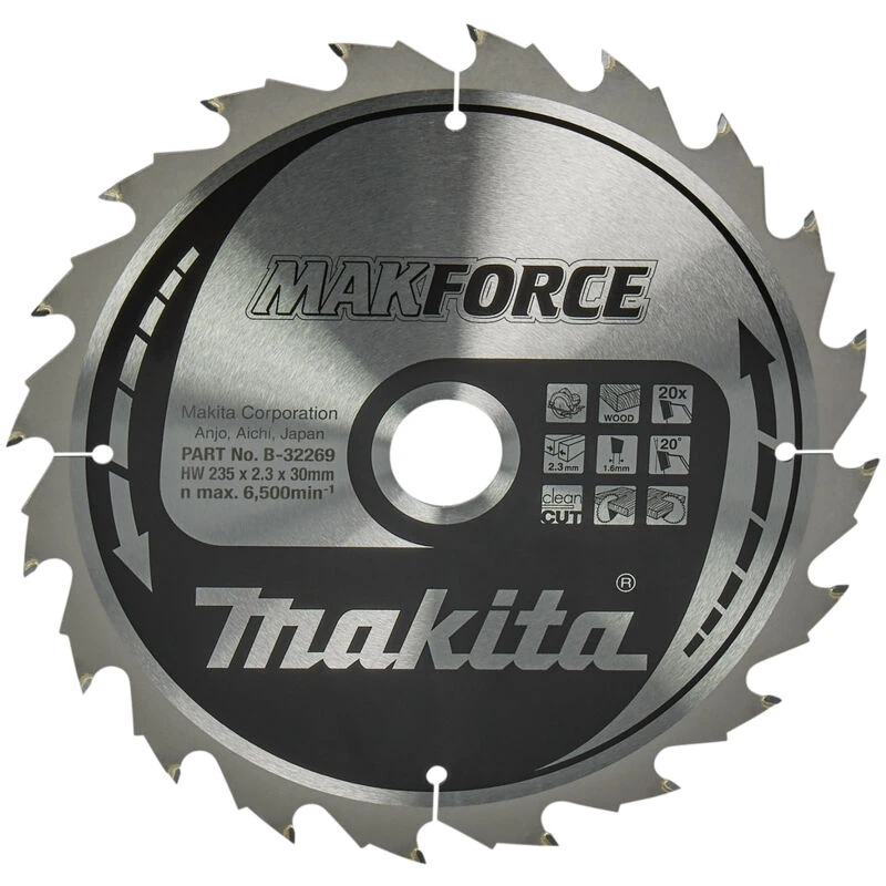 Image of Makita MAKFORCE Circular Saw Blade for Wood Cutting B-32269 Diameter: 235mm