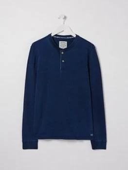 Image of Fatface Indigo Long Sleeve Henley Top