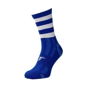 Image of Precision Pro Hooped GAA Mid Socks Junior Royal/White - UK Size J12-2