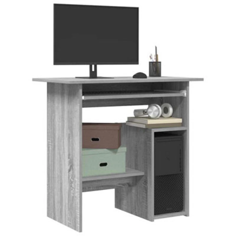 Image of Vidaxl Desk Grey Sonoma 80X45X74cm Engineered Wood, Grey 815478