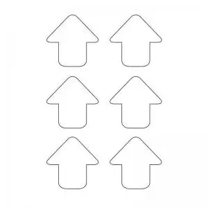 Image of White Arrows Floor Graphic adheres to most smooth clean flat surfaces