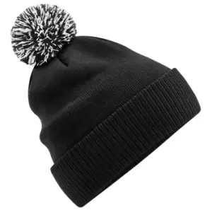 Image of Beechfield Snowstar Two Tone Recycled Beanie (One Size) (Black/White)