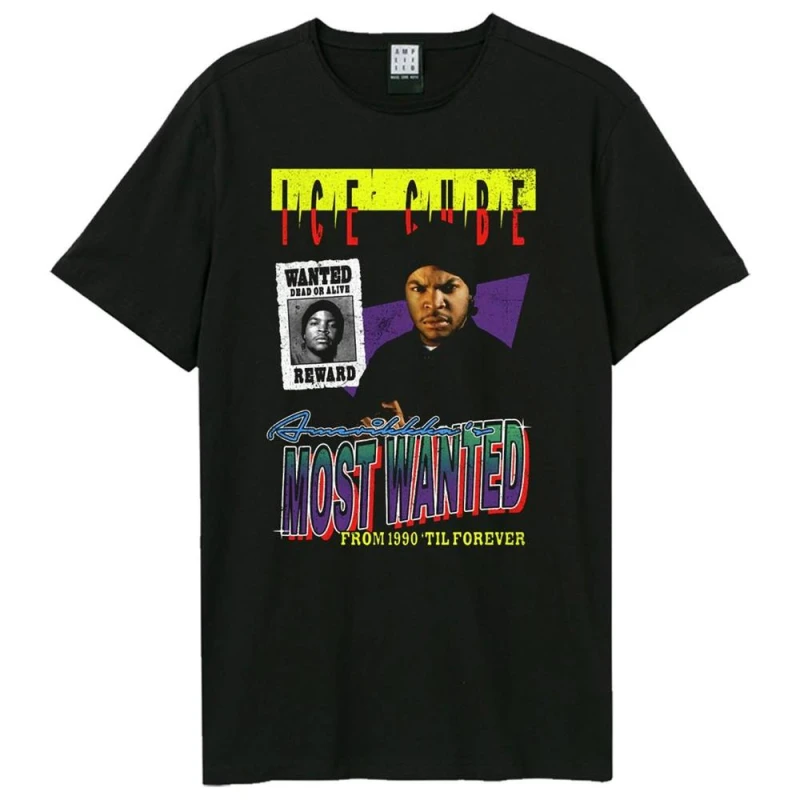Image of Amplified Mens Amerikkka's Most Wanted Bootleg Ice Cube T-Shirt in Black Size: XS Black Male XS