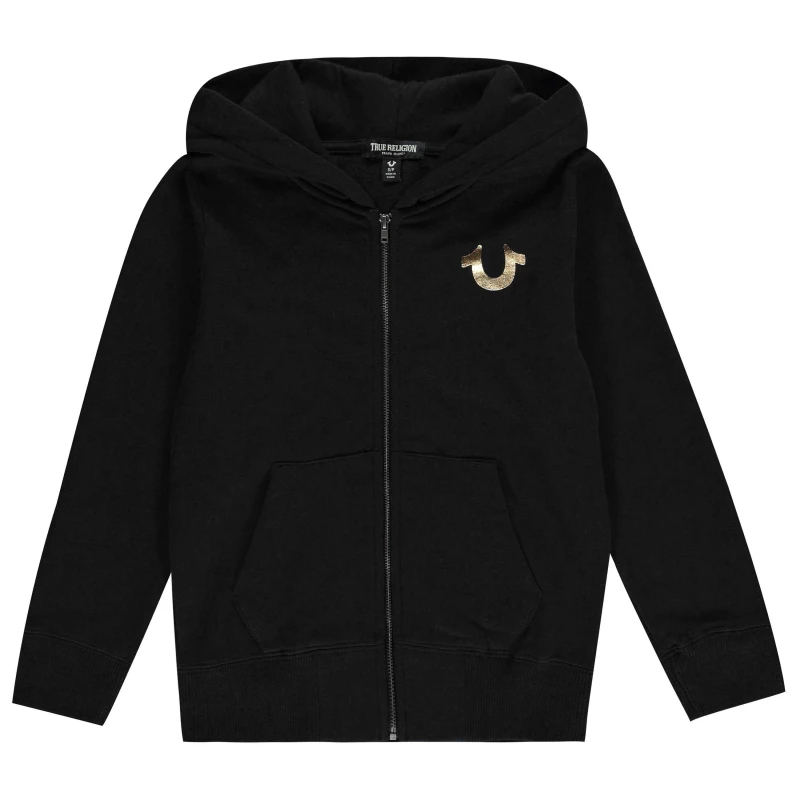 Image of True Religion Horseshoe Zip Hoodie Junior Boys Black male 16 Years