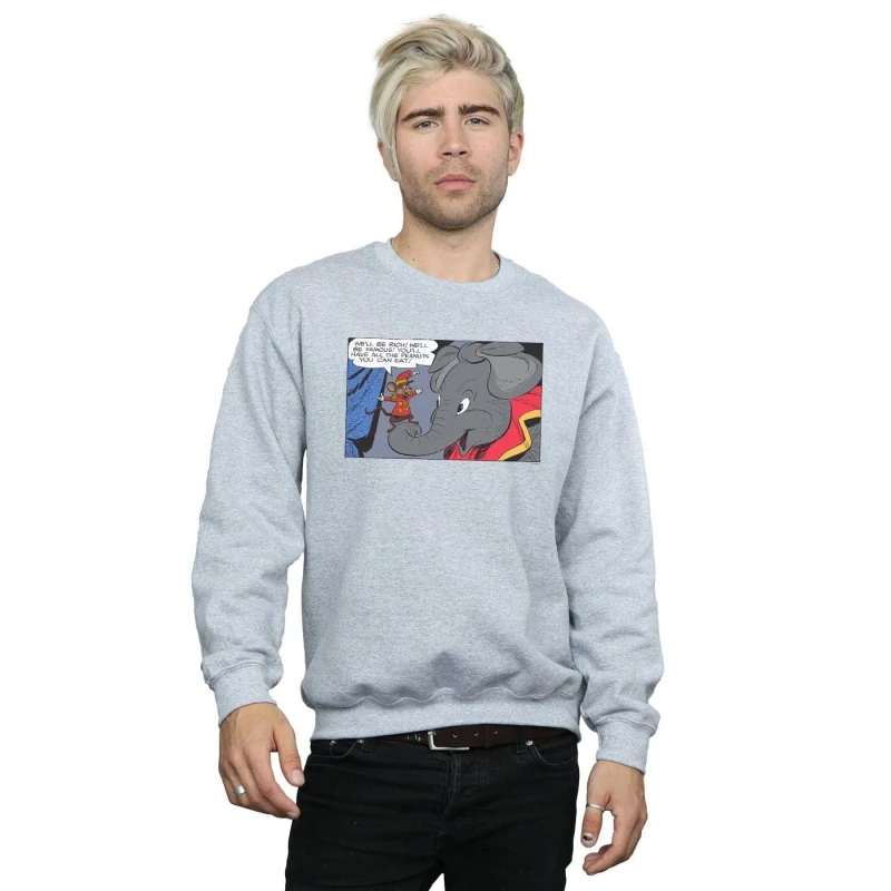 Image of Disney Men Dumbo Rich And Famous Sweatshirt in Grey Size: Small Grey S Male 5057955955911